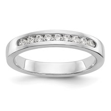Image of Platinum 9-Stone 1/4 carat Round Diamond Complete Channel Band