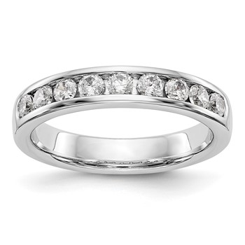 14k White Gold 9-Stone (Holds 9-2.5mm Round) Channel Band Mounting (Closed)