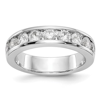 14k White Gold 9-Stone (Holds 9-3.4mm Round) Channel Band Mounting (Closed)