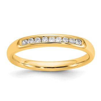 14K Yellow Gold 9-Stone Diamond Channel Band Mounting