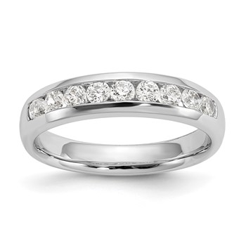 14K White Gold 9-Stone (Holds 9-2.4mm Round) Channel Band Mounting