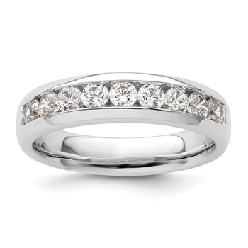 14K White Gold 9-Stone (Holds 9-2.7mm Round) Channel Band Mounting
