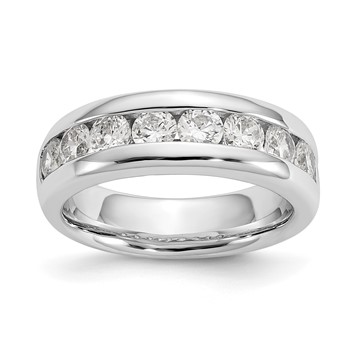 14K White Gold 9-Stone (Holds 9-3.4mm Round) Channel Band Mounting