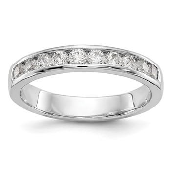 14k White Gold 10-Stone (Holds 10-2.4mm Round) Channel Band Mounting (Closed)