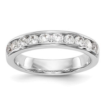 14k White Gold 10-Stone (Holds 10-2.7mm Round) Channel Band Mounting (Closed)