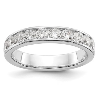 14k White Gold 10-Stone (Holds 10-2.9mm Round) Channel Band Mounting (Closed)
