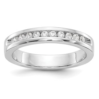 14k White Gold 10-Stone (Holds 10-1.7mm Round) Ladies Channel Band Mounting