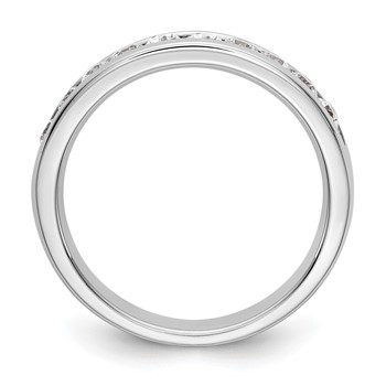 14k White Gold 10-Stone (Holds 10-2.4mm Round) Ladies Channel Band Mounting — alternate view