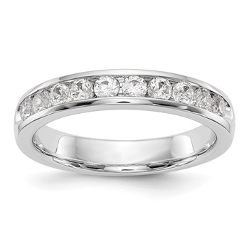 14k White Gold 10-Stone (Holds 10-2.4mm Round) Ladies Channel Band Mounting