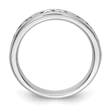 14k White Gold 10-Stone (Holds 10-2.7mm Round) Ladies Channel Band Mounting — alternate view