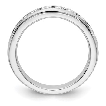 14k White Gold 10-Stone (Holds 10-2.9mm Round) Ladies Channel Band Mounting — alternate view