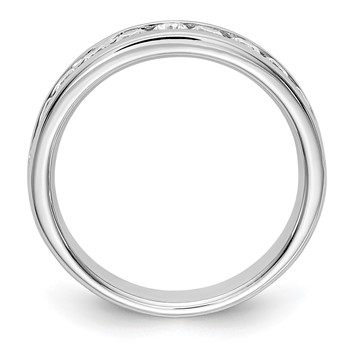 14k White Gold 11-Stone (Holds 11-2.6mm Round) Ladies Channel Band Mounting — alternate view