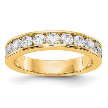 14k Yellow 11-Stone Diamond Channel Band Mounting