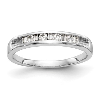 14K White Gold Diamond Channel Band