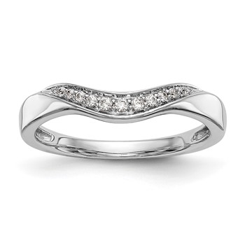 "14K White Gold Pave (Holds 1-1.4, 2-1.3, 2-1.2, 2-1.1, 4-1.0mm) Contoured Wedding Band Mounting"