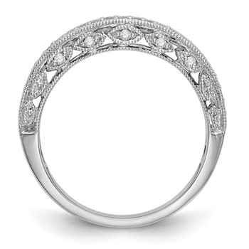 14K White Gold 1/4 carat Diamond Complete Wedding Band — alternate view