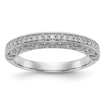 14K White Gold 1/4 carat Diamond Complete Wedding Band
