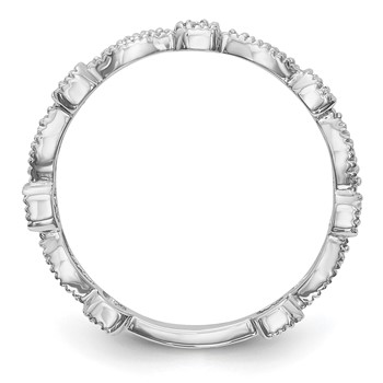 14K White Gold 1/10 carat Diamond Complete Wedding Band — alternate view