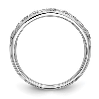 "14K White Gold Leaf Design (Holds 4-1.1, 9-0.9mm Round) Wedding Band Mounting" — alternate view
