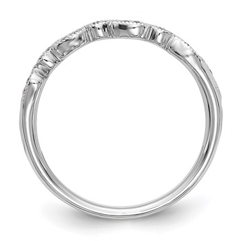 14K White Gold Diamond Band — alternate view