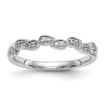 14K White Gold Diamond Band