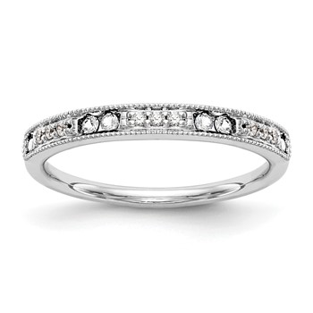 "14K White Gold (Holds 6-1.65, 9-1.1mm Round) Wedding Band Mounting"