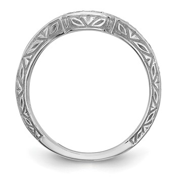 14K White Gold Vintage 1/8 carat Diamond Complete Wedding Band — alternate view