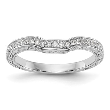 14K White Gold Vintage 1/8 carat Diamond Complete Wedding Band