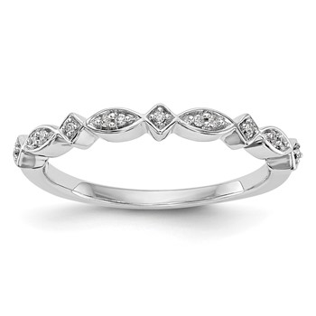 14K White Gold Diamond Band