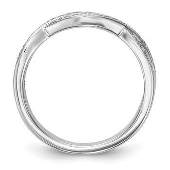 14K White Gold Twist Design (Holds 50-1.0mm Round) Diamond Band Mounting — alternate view