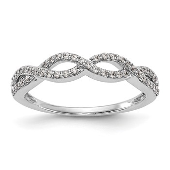 14K White Gold Twist Design (Holds 50-1.0mm Round) Diamond Band Mounting