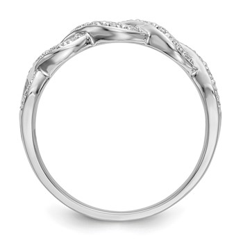 14K White Gold Twist Design (Holds 24-0.9mm Round) Diamond Band Mounting — alternate view