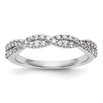 14K White Gold Twist Design (Holds 36-1.3mm Round) Diamond Band Mounting