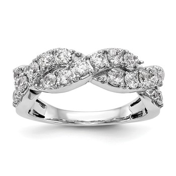 14K White Gold Diamond Band