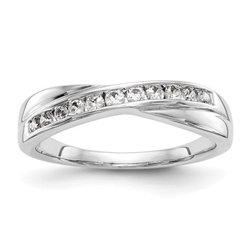 14K White Gold Diamond Band
