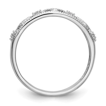 14K White Gold 1/10 carat Diamond Complete Wedding Band — alternate view