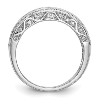 14K White Gold 3/4 carat Baguette/Round Diamond Complete Band — alternate view