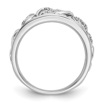 14K White Gold Swirled 1/6 carat Complete Diamond Band — alternate view