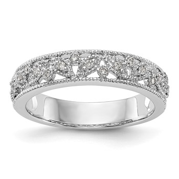 14K White Gold Diamond Band