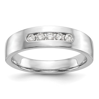 14K White Gold 5-Stone (Holds 5-2.3mm Round) Men's Channel Band Mounting