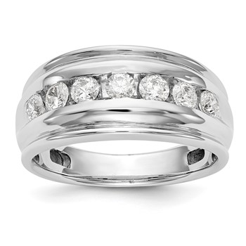 14K White Gold 7-Stone (Holds 7-3.3mm Round) Men's Channel Band Mounting