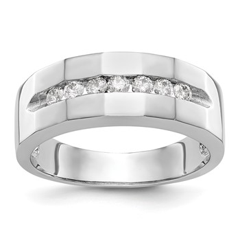 14K White Gold 7-Stone (Holds 7-2.3mm Round) Men's Channel Band Mounting