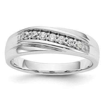 14K White Gold 7-Stone (Holds 7-2.0mm Round) Men's Band Mounting