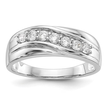 14K White Gold 7-Stone (Holds 7-2.6mm Round) Men's Band Mounting