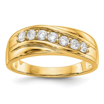 14K Yellow Gold 7-Stone (Holds 7-2.6mm Round) Men's Band Mounting