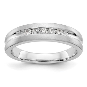 14K White Gold 5-Stone (Holds 5-2.3mm Round) Men's Channel Band Mounting