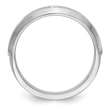 14K White Gold 3-Stone Bezel (Holds 3-2.3mm Round) Men's Band Mounting — alternate view