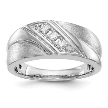 14K White Gold 3-Stone (Holds 3-2.3mm Round) Men's Band Mounting