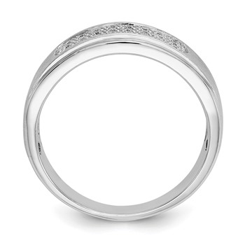 True Origin 14K White Gold Men's 1/4 carat Lab Grown Diamond VS/SI  D E F  Brushed and Polished Band — alternate view