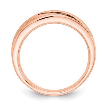 14k Rose Gold Brushed/Polished Men's Band Mounting — alternate view